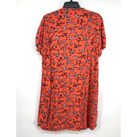 Time and Tru Dress Floral Print V Neck Short Sleeve Pockets - Picture 8 of 10